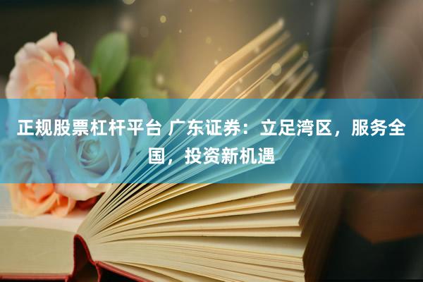 正规股票杠杆平台 广东证券：立足湾区，服务全国，投资新机遇
