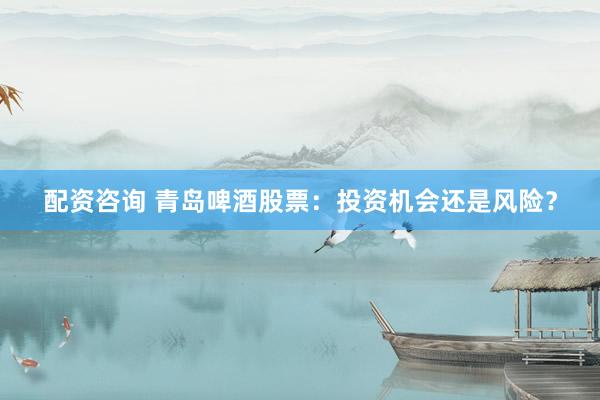 配资咨询 青岛啤酒股票：投资机会还是风险？