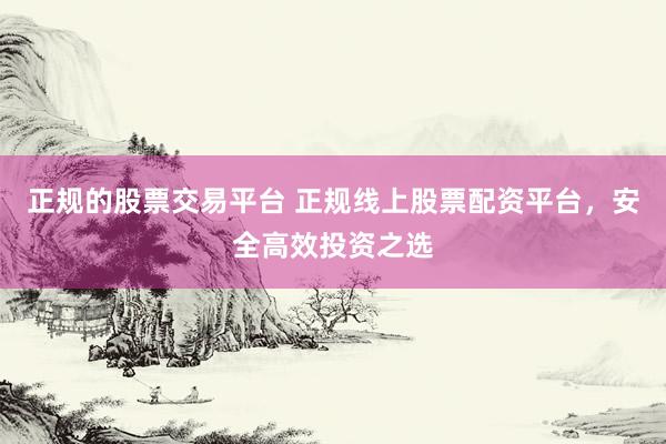 正规的股票交易平台 正规线上股票配资平台，安全高效投资之选