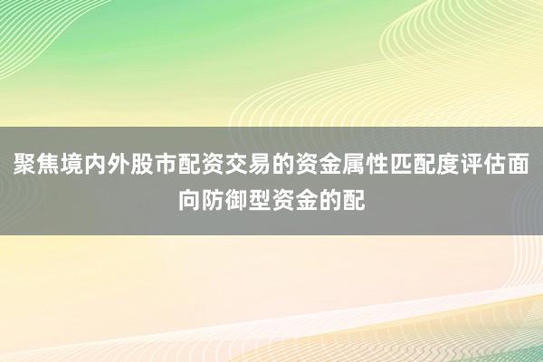 聚焦境内外股市配资交易的资金属性匹配度评估面向防御型资金的配
