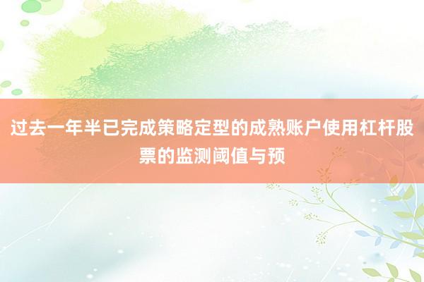 过去一年半已完成策略定型的成熟账户使用杠杆股票的监测阈值与预