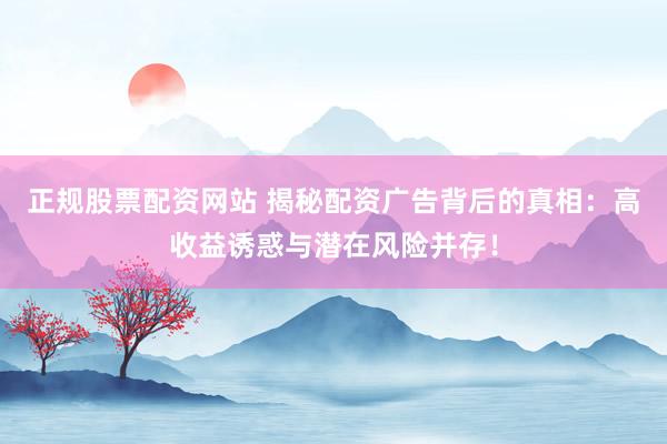正规股票配资网站 揭秘配资广告背后的真相：高收益诱惑与潜在风险并存！