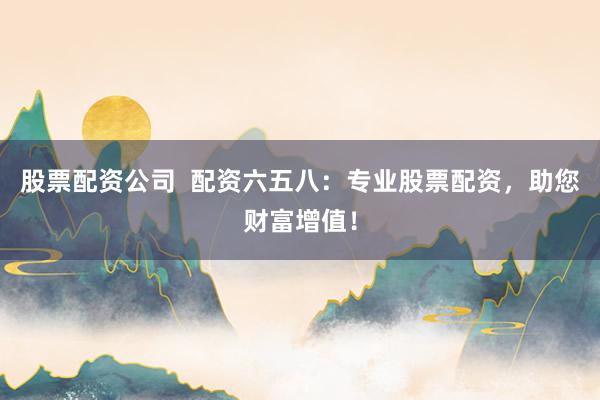 股票配资公司  配资六五八：专业股票配资，助您财富增值！