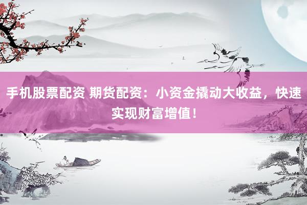 手机股票配资 期货配资:小资金撬动大收益,快速实现财富增值!