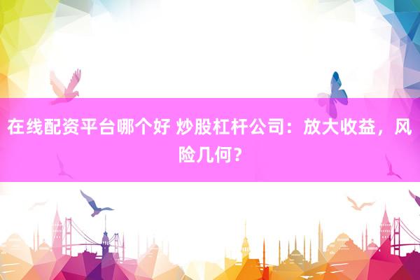 在线配资平台哪个好 炒股杠杆公司：放大收益，风险几何？